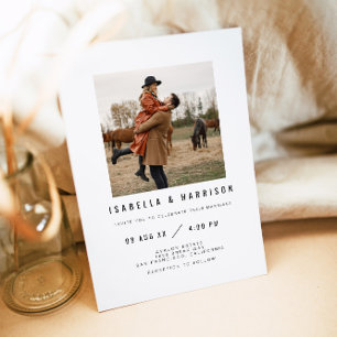 ZARA Simple Modern Minimalistisch Square Foto Wedd Einladung