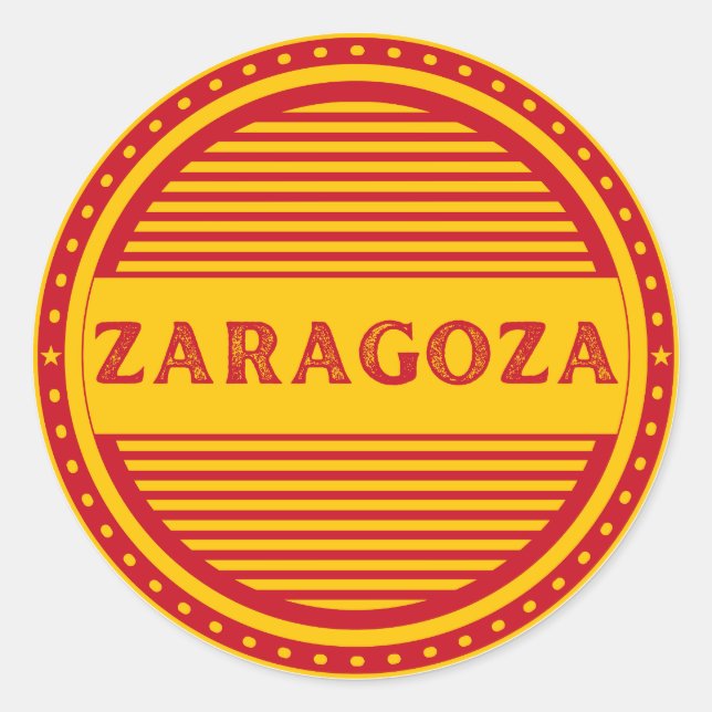 Zaragoza City Pride Emblem – Spanish Identity Runder Aufkleber (Vorderseite)