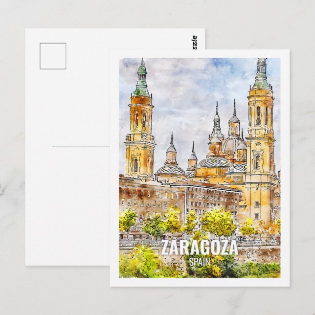 Zaragoza Spanien Fantastischer Ausflugsort Wasserp Postkarte (Vorne/Hinten)