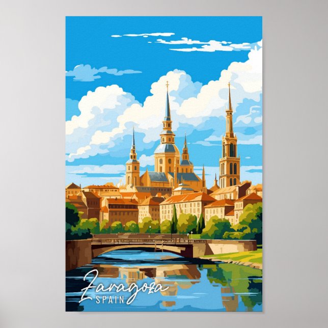 Zaragoza Spanien Kunstzeitalter Poster (Vorne)