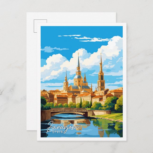 Zaragoza Spanien Kunstzeitalter Postkarte (Vorne/Hinten)