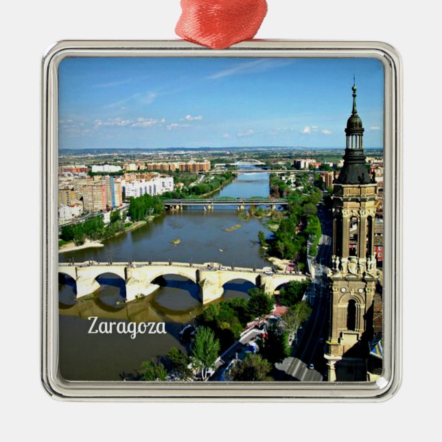 Zaragoza, Spanien, landschaftliches Foto, Ornament Aus Metall (Vorne)