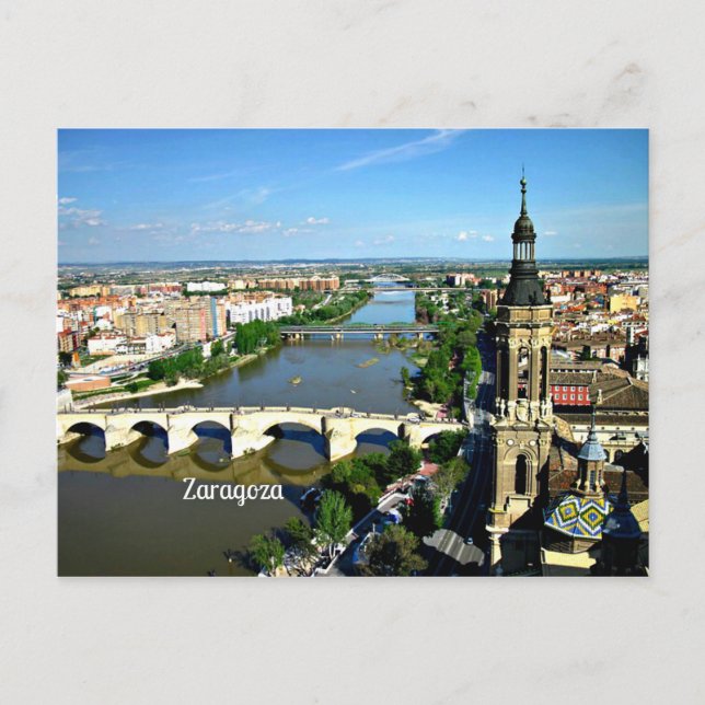 Zaragoza, Spanien - Panoramasicht Postkarte (Vorderseite)