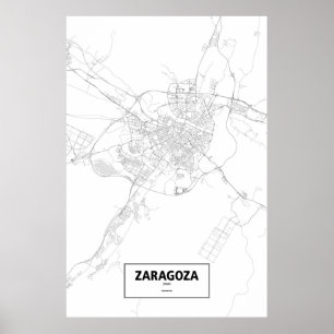 Zaragoza, Spanien (schwarz auf weiß) Poster