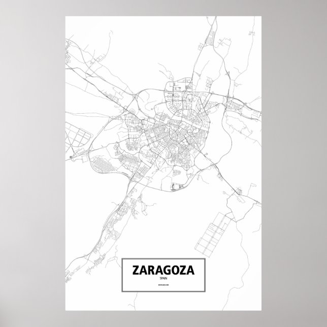 Zaragoza, Spanien (schwarz auf weiß) Poster (Vorne)