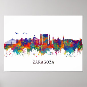 Zaragoza Spanien Skyline Poster