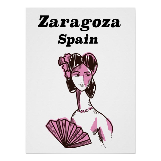 Zaragoza Spanien Vintage Reiseplakat Poster (Vorderseite)