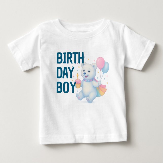 Zarah Dancing Polar Bear • 1st Birthday Boy Baby  T-shirt (Vorderseite)