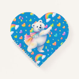 Zarah Dancing Polar Bear Heart-Shaped Notebook  Notizbuch