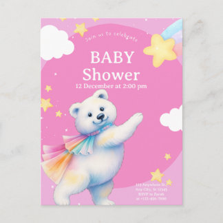 Zarah der tanzende Eisbär-Baby-Shower Postkarte