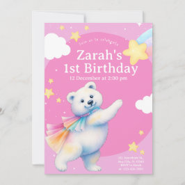 Zarah the Dancing Polar Bear Birthday Invitations Einladung