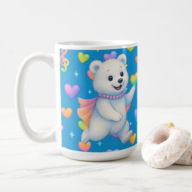 Zarah the Dancing Polar Bear Custom Party Cups Kaffeetasse (Mit Donut)