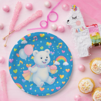 Zarah the Dancing Polar Bear • Paper Party Plates Pappteller