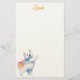 Zarah the Dancing Polar Bear | Personalized Briefpapier