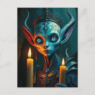 Zarathos der Flammenritualist Dark Fantasy Elf Postkarte