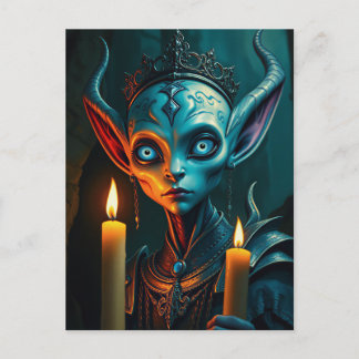 Zarathos der Flammenritualist Dark Fantasy Elf Postkarte