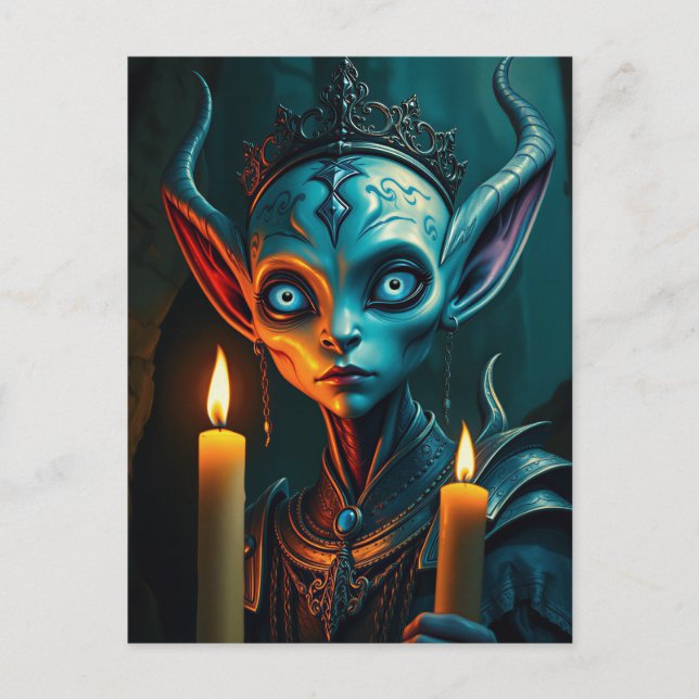 Zarathos der Flammenritualist Dark Fantasy Elf  Postkarte (Vorderseite)
