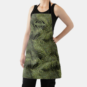 Zarge Palm Blätter Muster Green ID831 Schürze