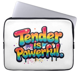 Zart ist ein mächtiger Regenbogen-Zitat Buntes Emp Laptopschutzhülle