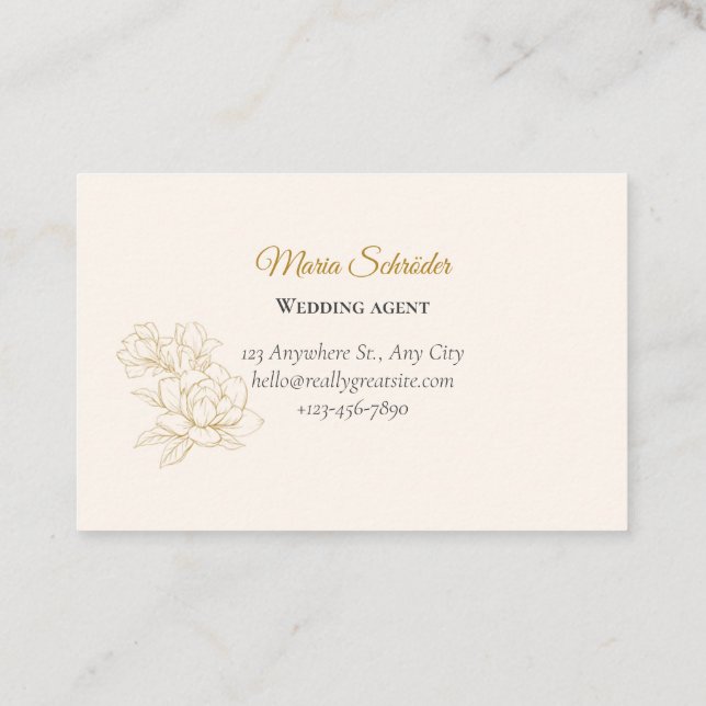 Zart Rosa & Creme Visitenkarte (Rückseite)