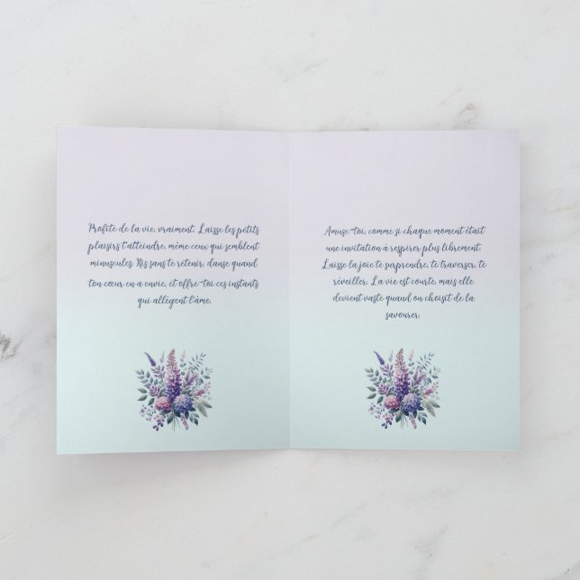 Zart singende Meise Karte (Innenseite)