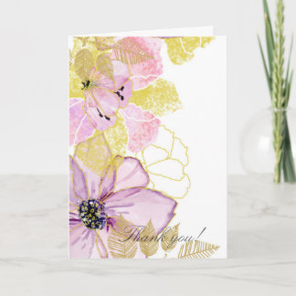 Zarte Aquarell-Blumen-Dankeskarten Dankeskarte