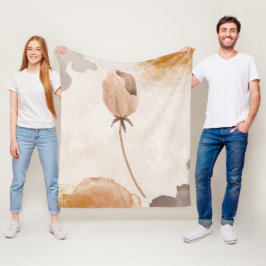 Zarte Aquarell-Blumenillustration Fleecedecke