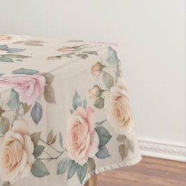 Zarte Aquarellrosen in sanften Pastellfarben  Tischdecke