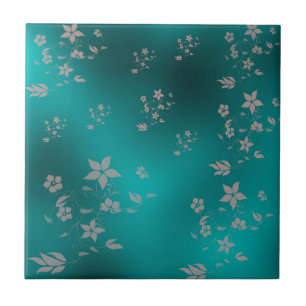 Zarte asiatische Blumen Fliese