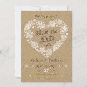 Zarte Blätter - Verliebt euch und speichert das Da Save The Date