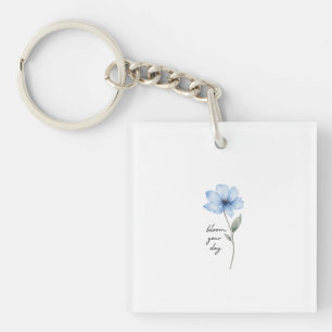 zarte blaue Blumenästhetik Schlüsselanhänger