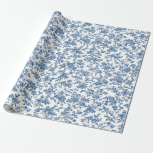 Zarte blaue Blumengardinen-Gartenparty-Verpackung Geschenkpapier