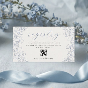 Zarte blaue florale Hochzeitsgeschenk-Registrierun Begleitkarte