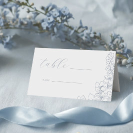 Zarte Blaue Florale Hochzeitstisch Platzkarte