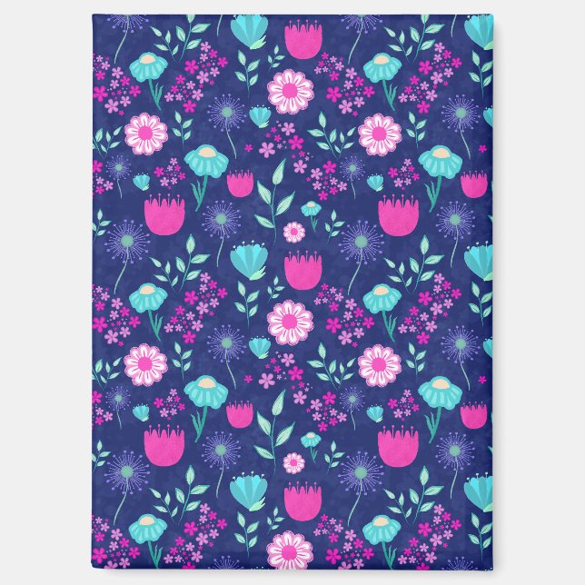 Zarte Blumen und botanische Details Magnet (Vorderseite)
