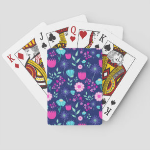 Zarte Blumen und botanische Details Spielkarten