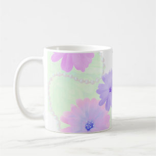 Zarte Blumen und Perlenschwünge Tasse