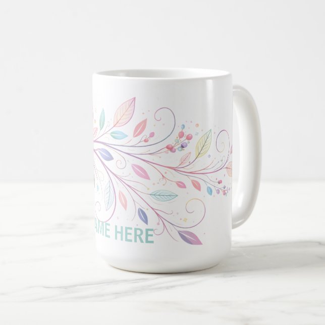 Zarte Blumenblätter Kaffeetasse (VorderseiteRechts)