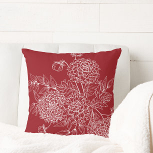 Zarte Blumenillustration Kissen