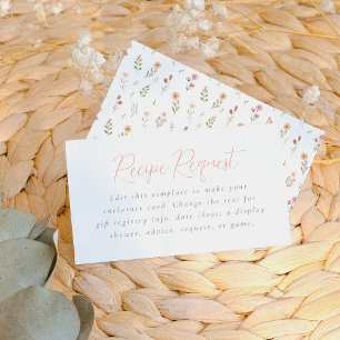 Zarte Boho-Wildblumen-Blumen-Brautparty Begleitkarte