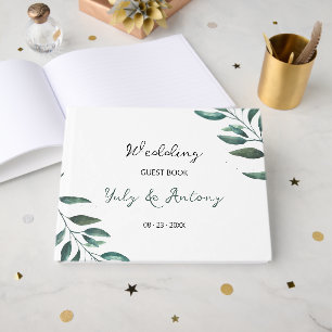Zarte botanische Aquarell-Hochzeit Emotional Gästebuch
