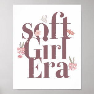 Zarte feminine Schrift mit Blumen Poster