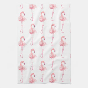 Zarte Flamingo-Serie Design 2 Geschirrtuch