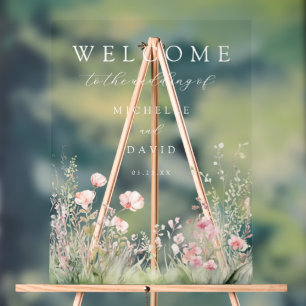 Zarte florale Hochzeit Acrylschild