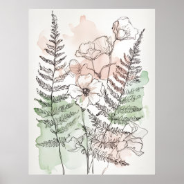 Zarte florale Wandkunst für neue Hausbesitzer Poster