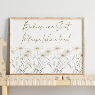 Zarte Gänseblümchen-Blüten Baby Shower Süße Favor Poster