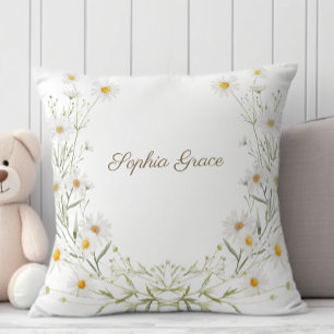 Zarte Gänseblümchen-Blüten Florale neue Babyparty- Kissen