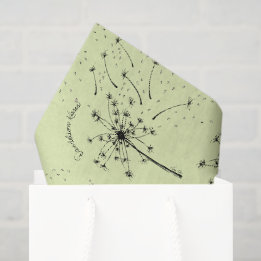 Zarte Grüne Wildblume Löwenzahn Küsse Floral Seidenpapier