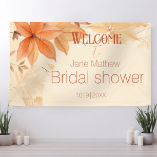 Zarte herbstliche Blumige Hochzeitduschfeier Banner