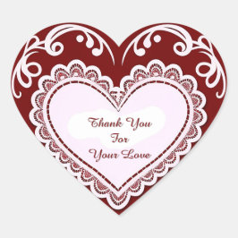 Zarte Herzkarte mit Spitze Herz-Aufkleber